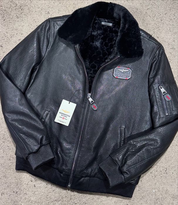 РОЗПРОДАЖ! Зимні шкіряні куртки  AERONAUTICA MILITARE натуральне хутро