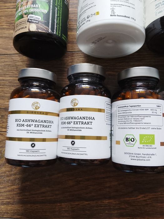 Qidosha bio Ashwagandha organiczna 180 kapsułek