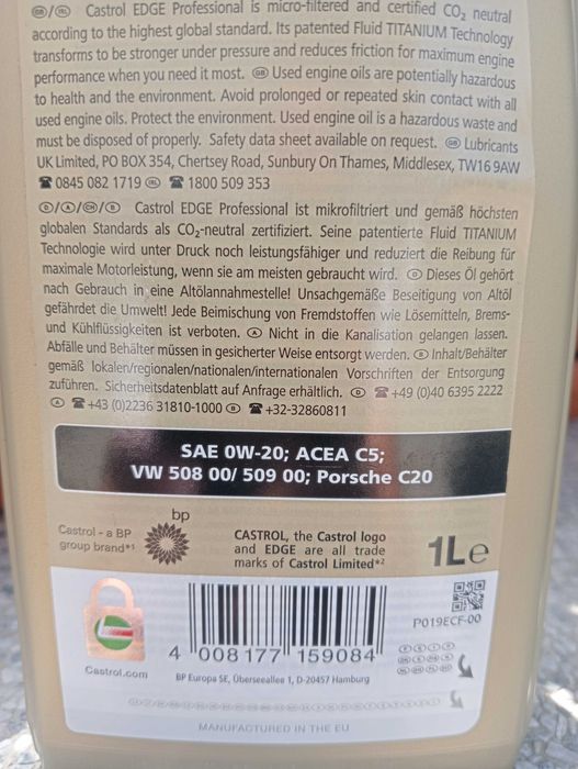 Castrol 0w20 1litro.