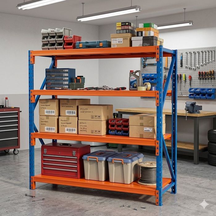 Regał Magazynowy 200x60x200 do Garażu Piwnicy 800kg+ SOLIDNY
