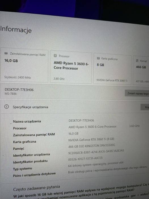 Komputer gamingowy rtx3060ti