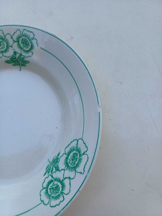 Parto, c floral verde, da Cerâmica Lufapo Massarelos Portugal