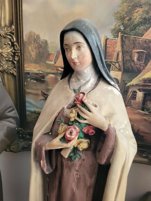 Stara figura 84 cm Święta Teresa od Dzieciątka Jezus