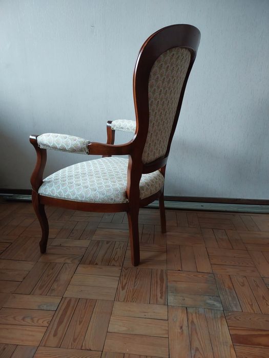 Cadeirão vitoriano antigo poltrona cadeira de braços clássica madeira nobre