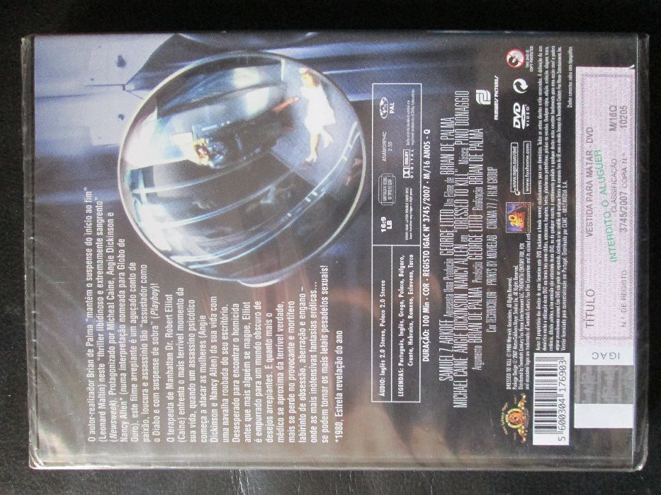 2 DVD Brian De Palma - Mulher Fatal e Vestida para Matar, como novos