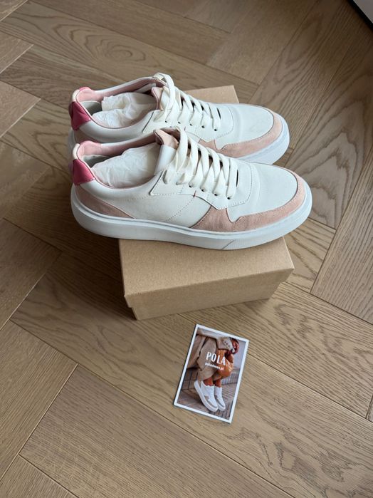 Buty skórzane białe sneakers 38 polashoes