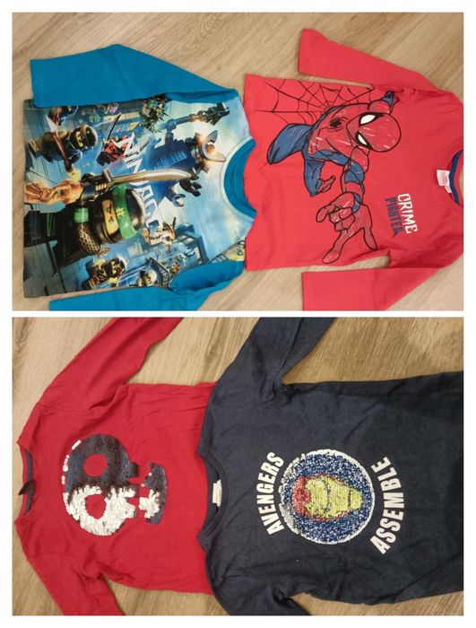 4 bluzki na długi rękaw ninjago, Avengers, Spiderman