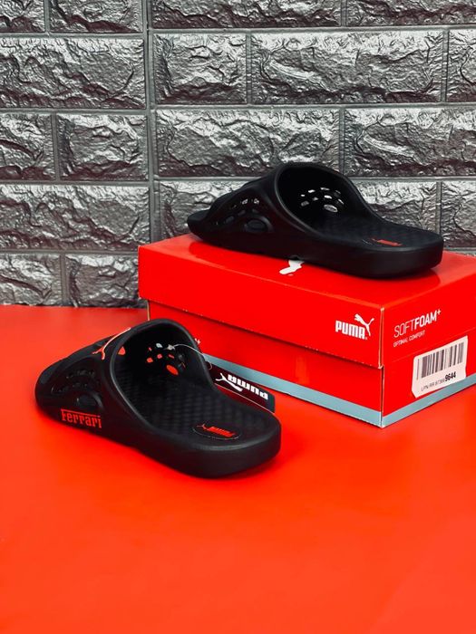 Пенные мужские шлепки пума / Тапочки Puma Ferrari / шлепки подростковые  Пума Ферари / шлепки Пума / Феррари