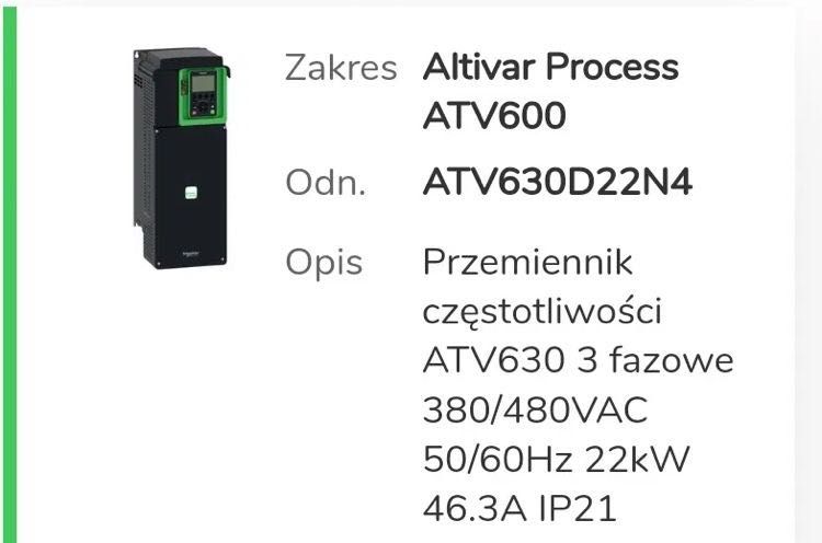 Falownik ATV630D22N4 22 kW