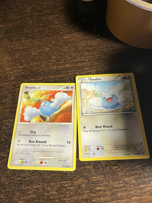 Karty pokemon oryginalne starsze zestaw 2x Swablu