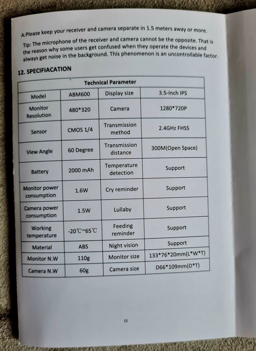Відеоняня ABM600