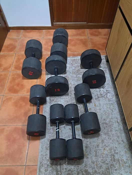 Halteres de 19 kg pesos musculação