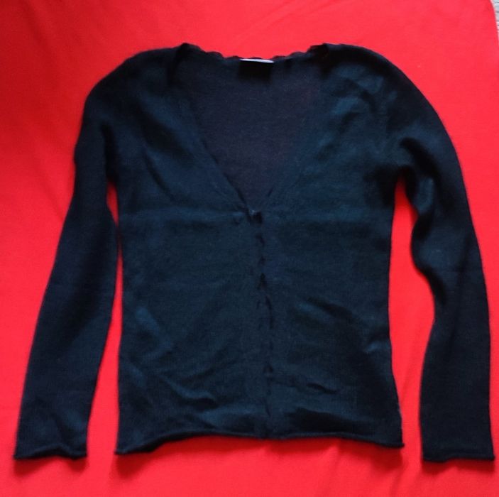 Sweter damski, czarny, rozpinany,  Marc O' Polo