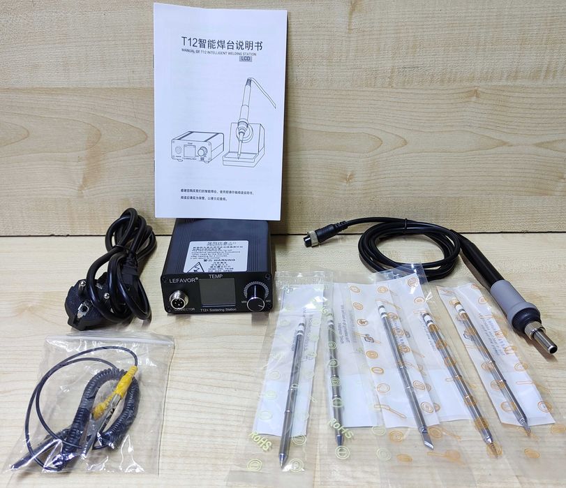 Паяльна станція LEFAVOR LED на жалах Hakko T12 (5 шт) з БЖ.