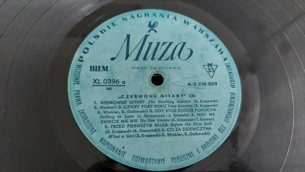 Winyl "Czerwone Gitary (2)"; unikat- 1. wyd. z 1967 r