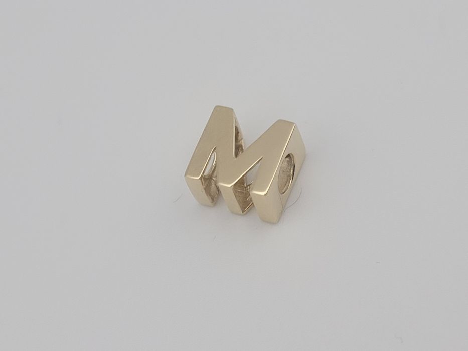 Nowy złoty charms złoto próba 585, literka M , literka W
