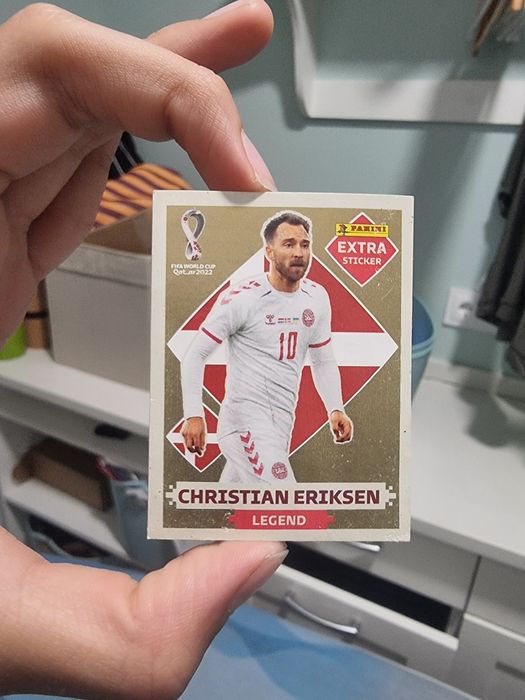 RARO Cromo Panini Extra Sticker GOLD / OURO Christian Eriksen - Qatar 2022