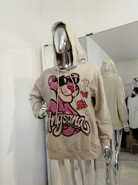 Hit ! Stylowa bawełniana bluza z różową panterą