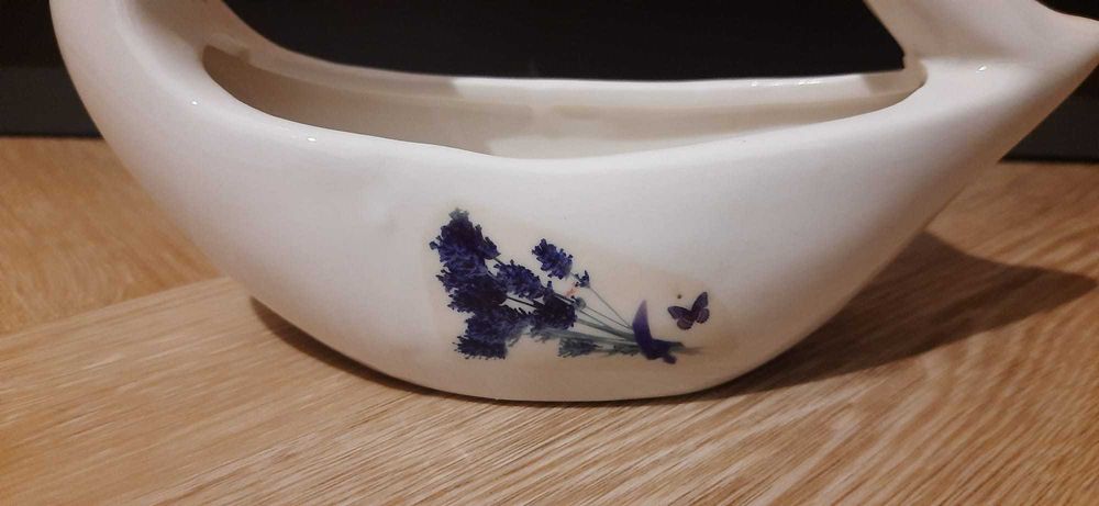 Ceramiczny Koszyczek / Osłonka Łabędź / Lawenda / Styl Prowansalski