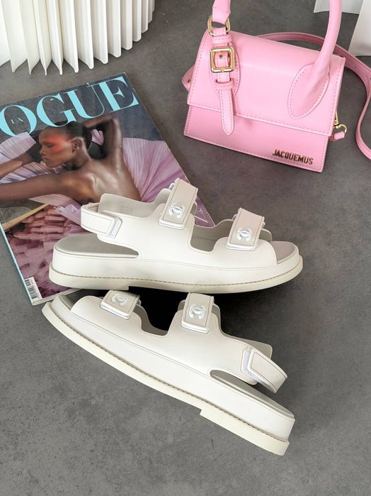 НОВИНКА! Chanel ''Dad" Sandals Beige 36 37 38 39 40 41 сандалі бежеві шанель