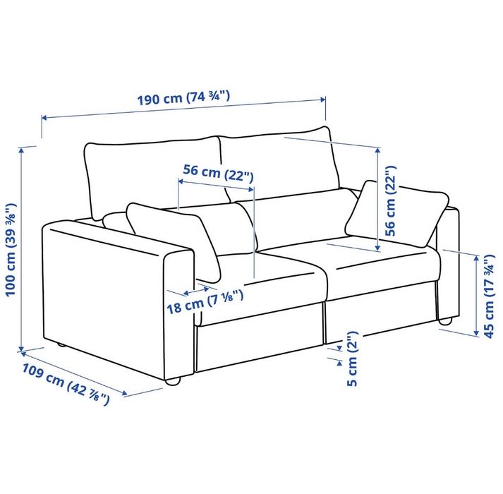Sofá 2 lugares Eskilstuna Ikea Bege