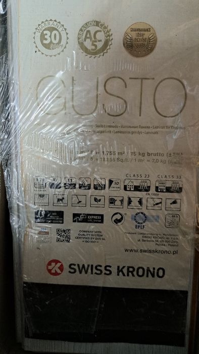 Panele podłogowe swiss krono szary 1 paczka AC5