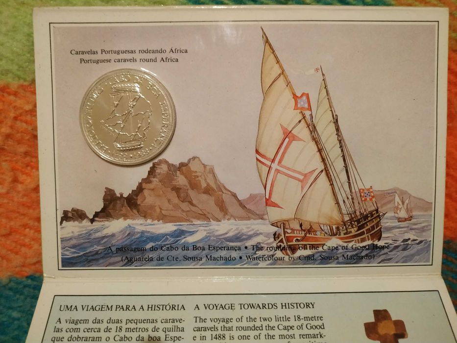 Portugal - moeda em prata de 100 escudos de 1988 Bartolomeu Dias