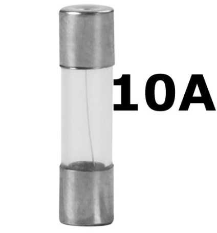 Bezpiecznik szklany 5x20 10A zestaw 10 szt.