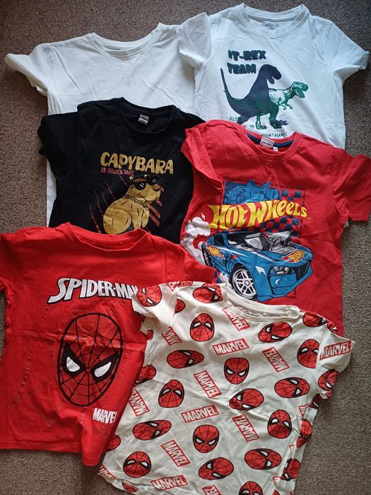 T shirty krótki rękaw chłopiec 140 6sztuk