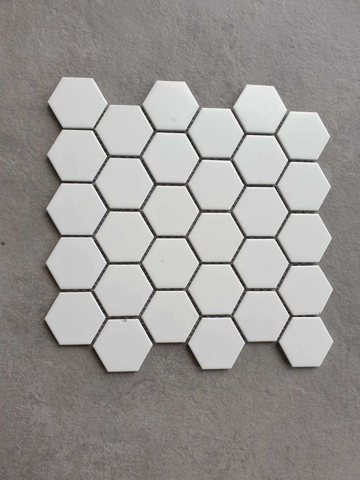 Mozaika ceramiczna heksagon white biały matowy DUNIN