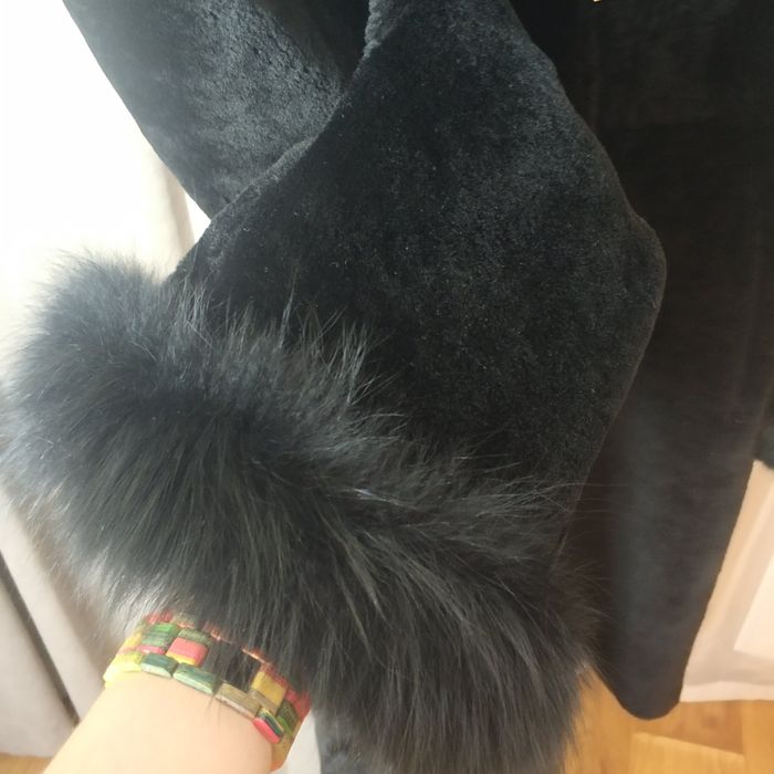 Шуба мутон, песец, кожа, 46 р., пересылка