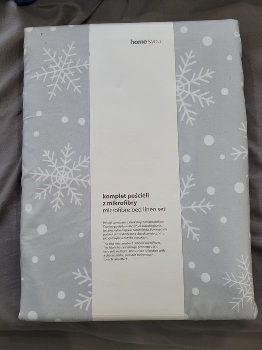 Home&you komplet pościeli z mikrofibry 200x220 śnieżynki