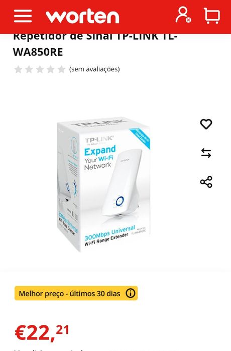 Repetidor de sinal TP-LINK- WIFI