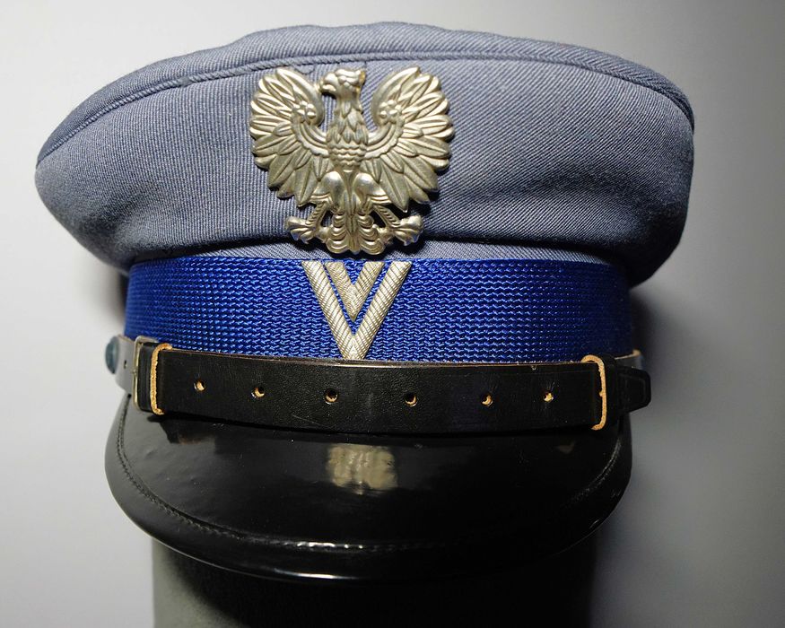 Oryginalna czapka podoficera Milicji Obywatelskiej r. 56, zabytek 1968
