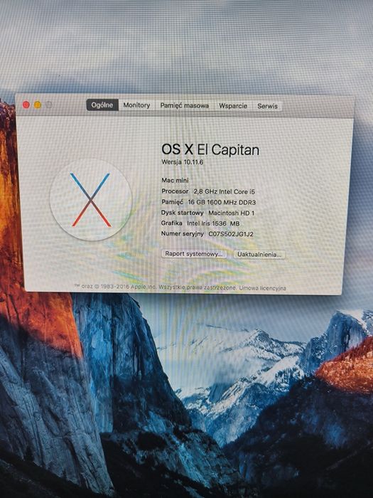 Apple Mac mini 16Gb RAM/i5 2.8GHz/dysk 500 Gb