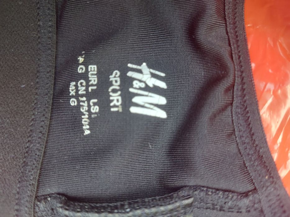 Biustonosz sportowy czarny damski rozmiar L firma H&M