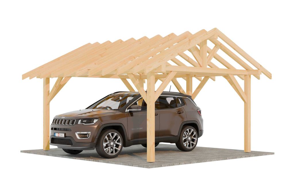 Konstrukcja wiaty dwuspadowej 4x5