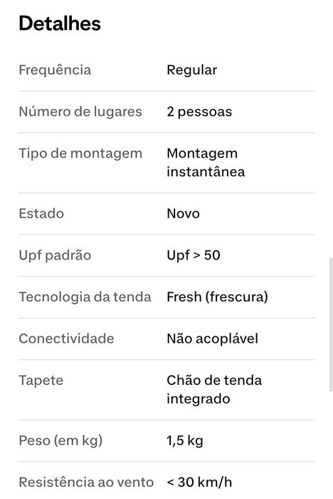 Abrigo de praia/campismo