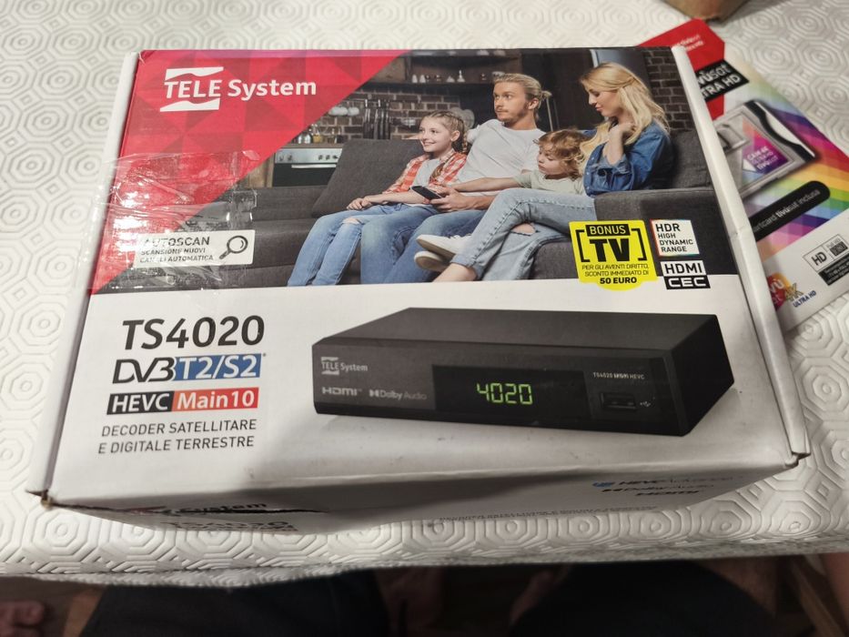 Pack TV Satélite e Terrestre TELE System: CAM tivùsat 4K + Descodificador TS4020 (Novos)