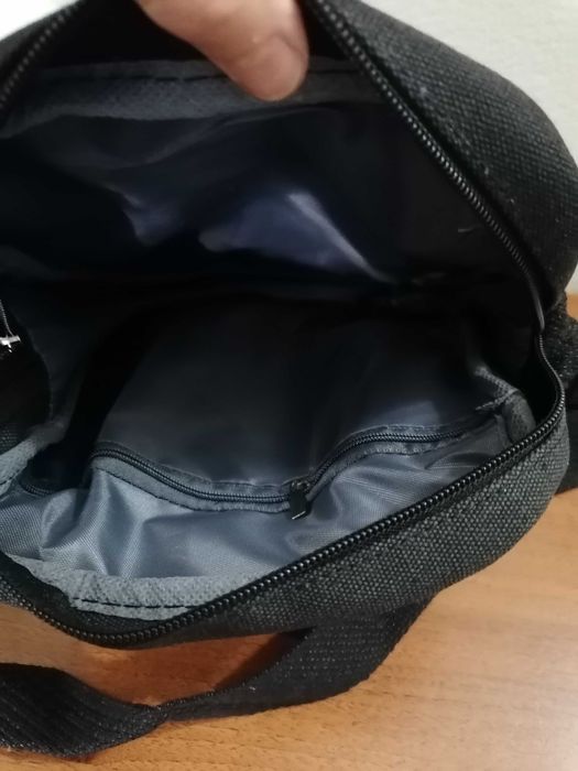 Saszetka czarna nowa materiałowa canvas