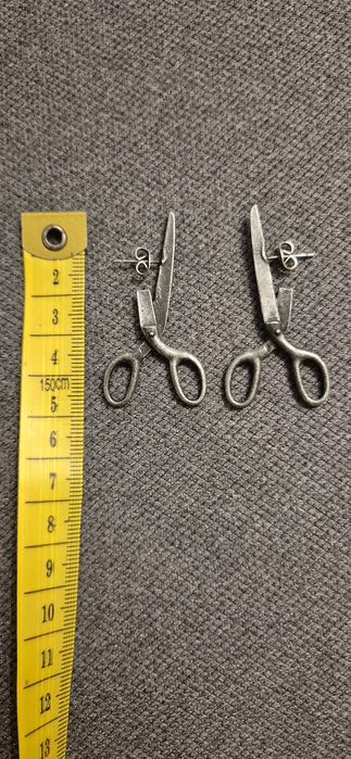 Kolczyki wkręty nożyce nożyczki unisex