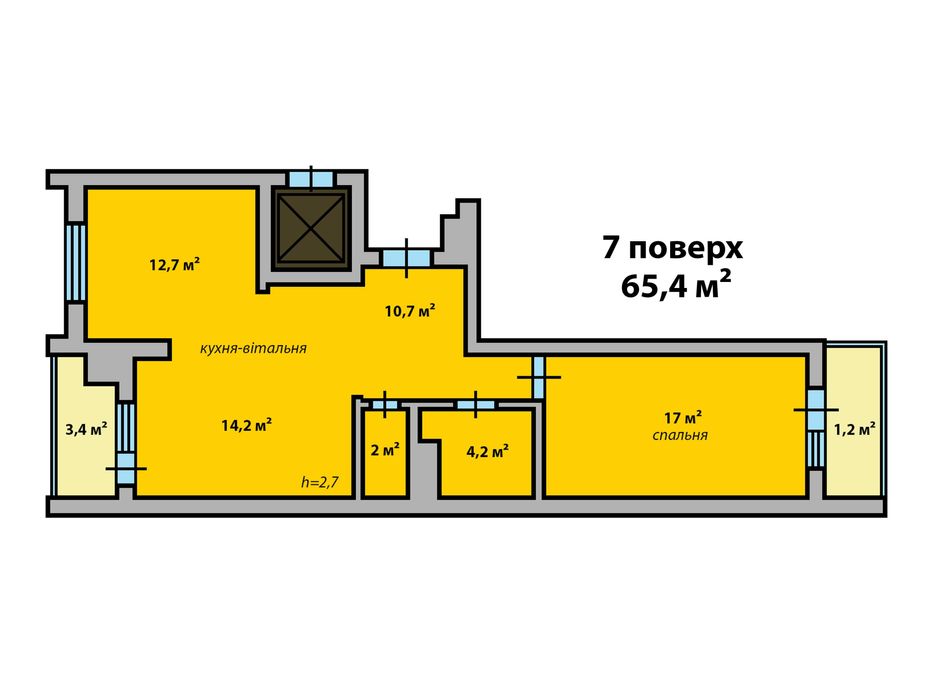 2-кімнатна у новобудові, 65 м2, на Тернопільській, в зданому будинку