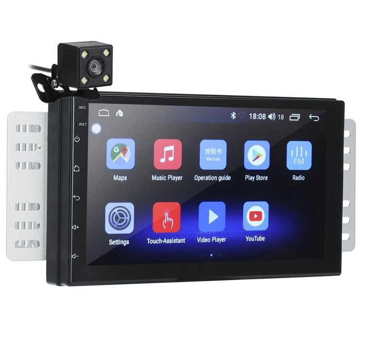 Rádio android 2din 7" com Wi-Fi GPS Bluetooth 4/64GB memória + câmara