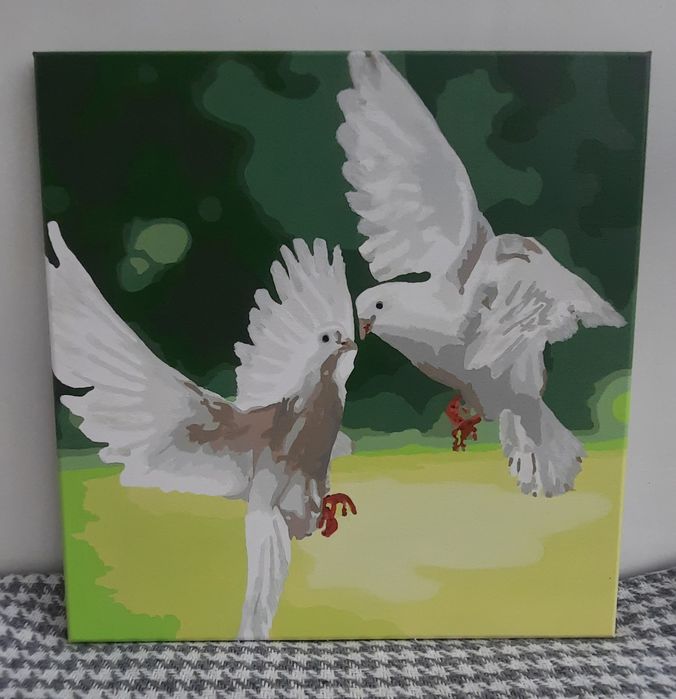 Продам картину по номерам/голуби