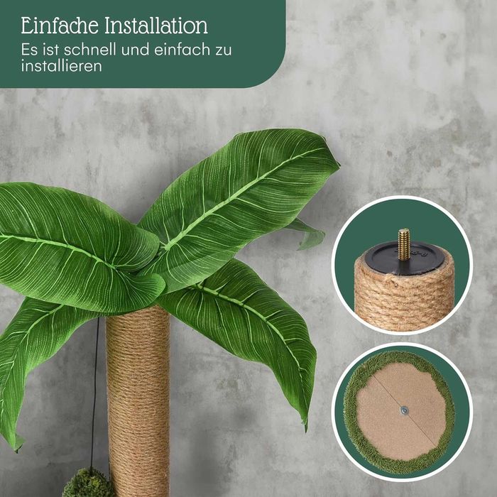 Stojący słupek wieża drapak dla kota palma z matą interaktywną zabawką