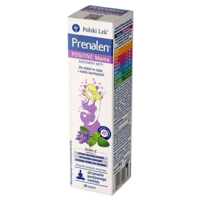 Prenalen Positive Mama o smaku mango-trawa cytrynowa 20 tabletek musujących