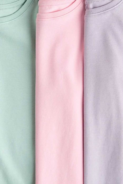 Лонгслів H&M, реглан для дівчинки, набір 3шт, Лонг 100% бавовна