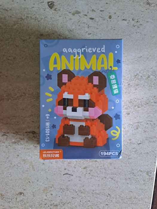 Mini blocos de montar Panda Vermelho