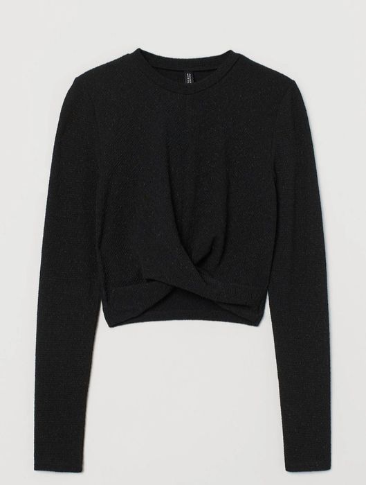 Чорний блискучий топ H&M