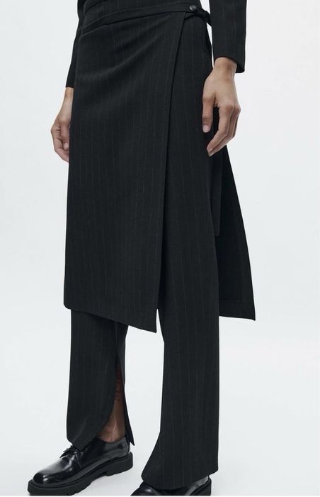 Юбка брюки классика в мелкую полоску